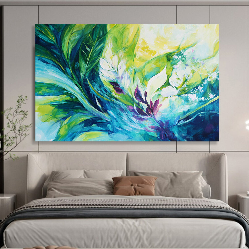 Vibrant Floral Abstraction Art for Luxury Home Living Room & High - End Spa SC431