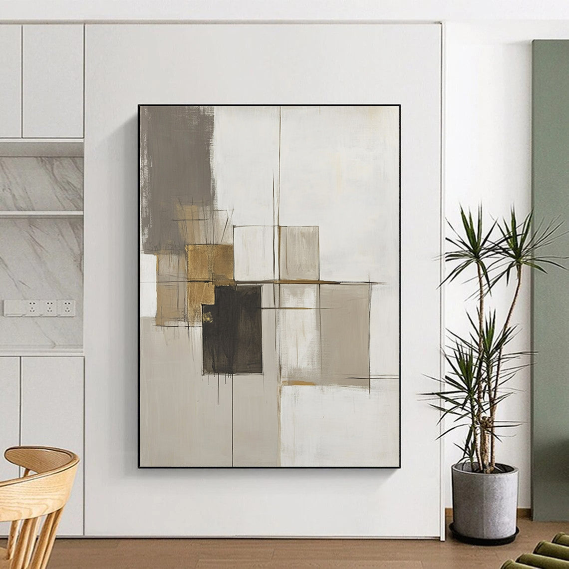 Earth - Toned Abstract Composition for Rustic Home & Nature - Inspired Gallery STSC778