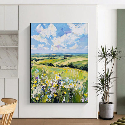 Colorful Countryside Landscape Art for Farmhouse - Style Café & Cheerful Home Dining Room STSC1432