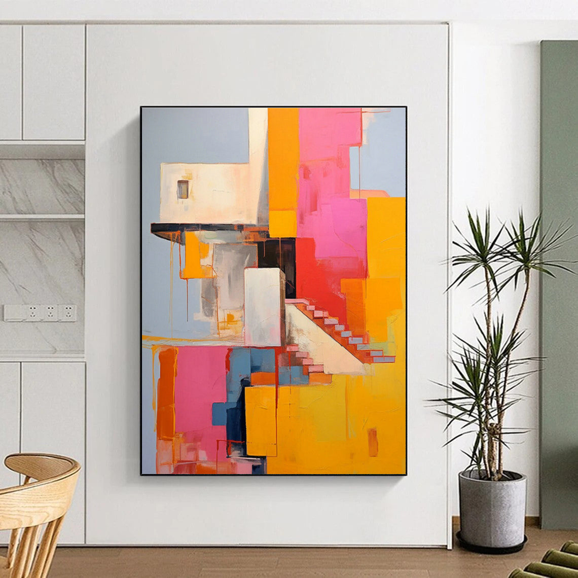 Colorful Architectural Abstract Art for Modern Loft & Creative Office DLZ1330