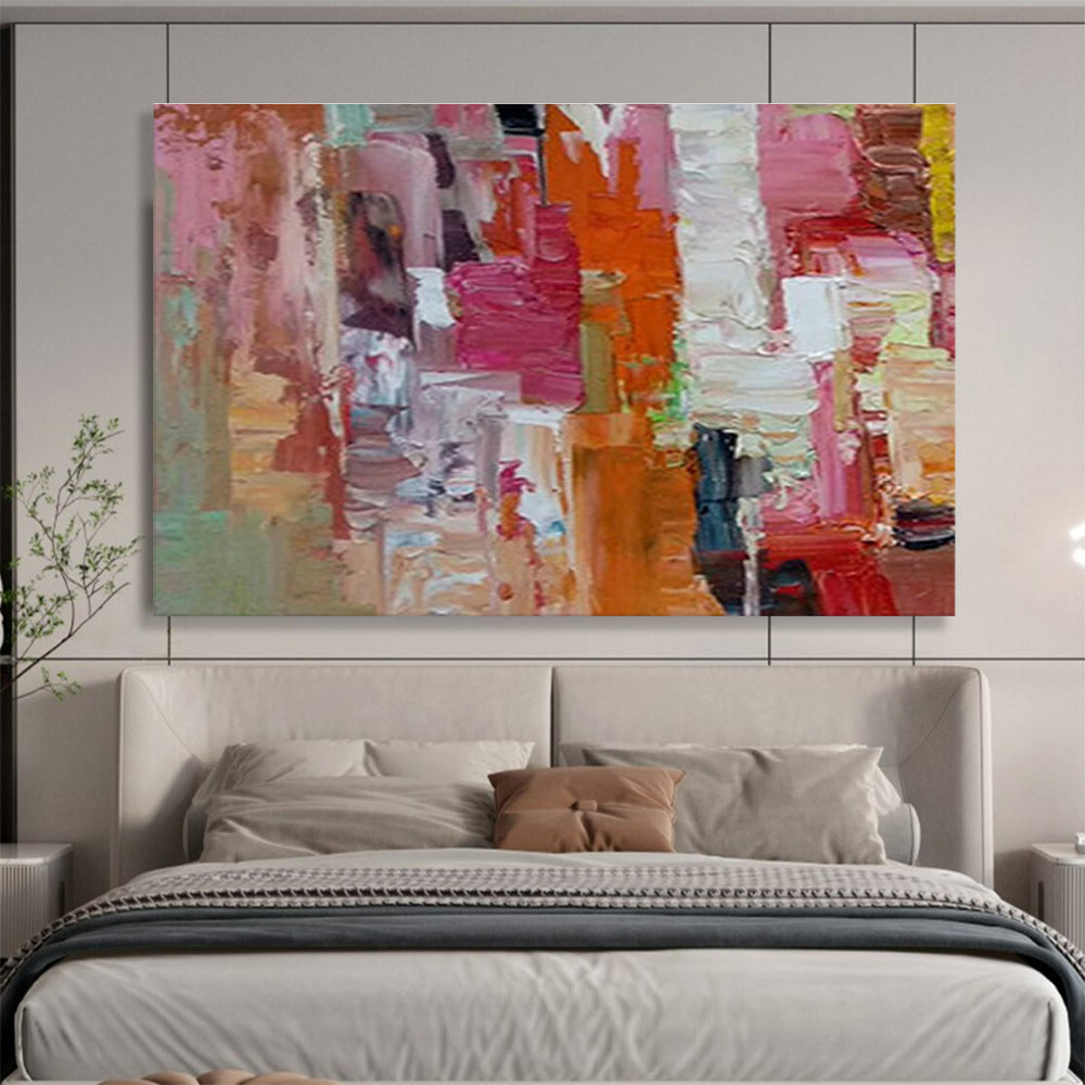 Pink - Orange Geometric Abstract Art for Cheerful Kitchen DLZ2759