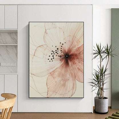 Delicate Flower Drawing for Botanical Illustration Studio & Minimalist Home Bedroom STSC948