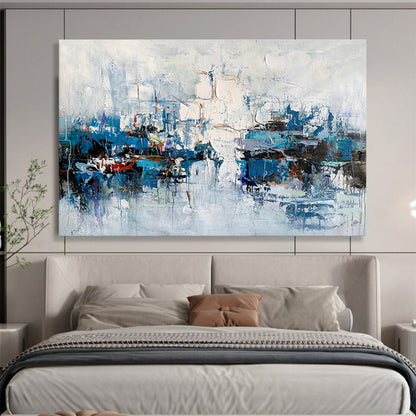 Blue - Toned Harbor Abstract Art for Nautical - Themed Home Offices DLZ2546