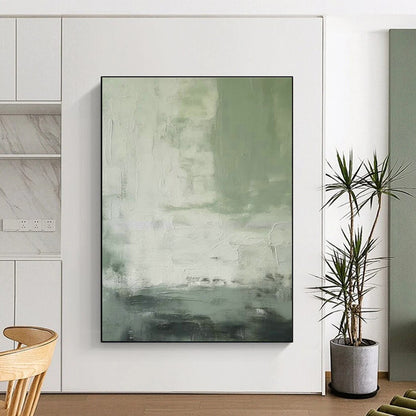 Green - Gray Abstract Art for Botanical Home Office & Eco - Friendly Café DLZ0835