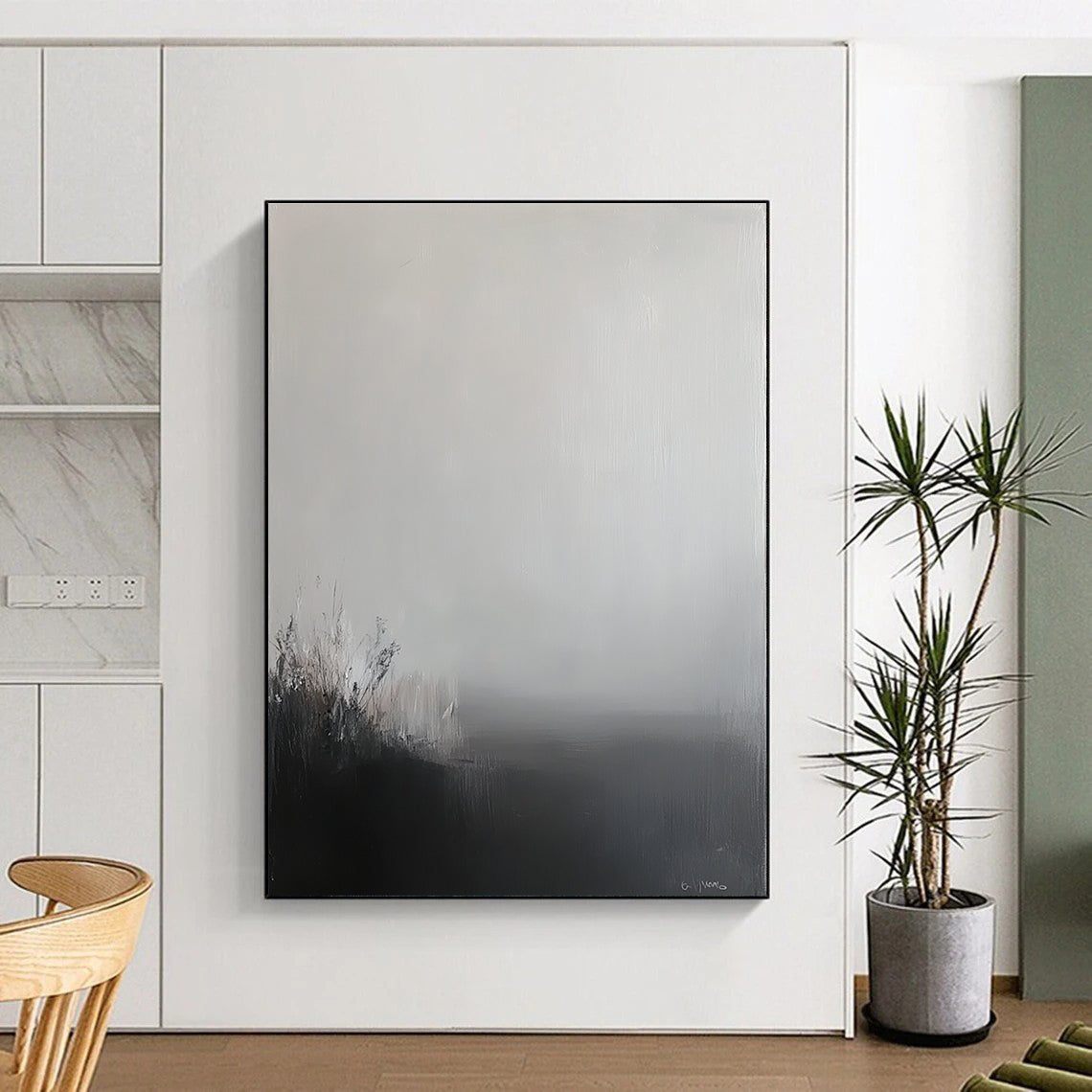 Misty Landscape Abstract for Thoughtful Reading Nook & Lakeside Cottage STSC288