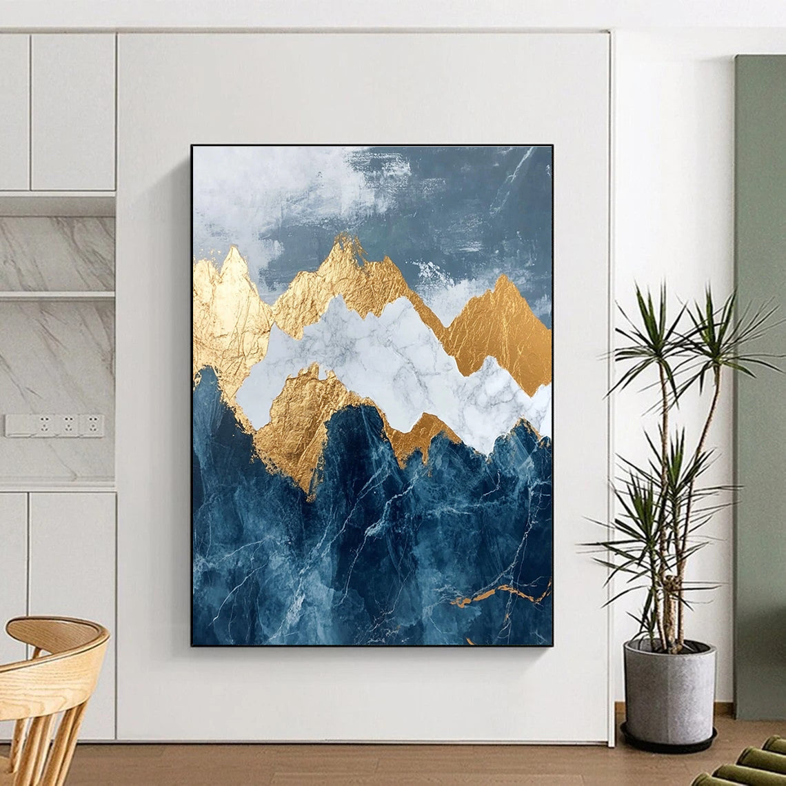 Golden - Mountain Marble Art for Luxury Hotel Suite & High - End Spa STSC122