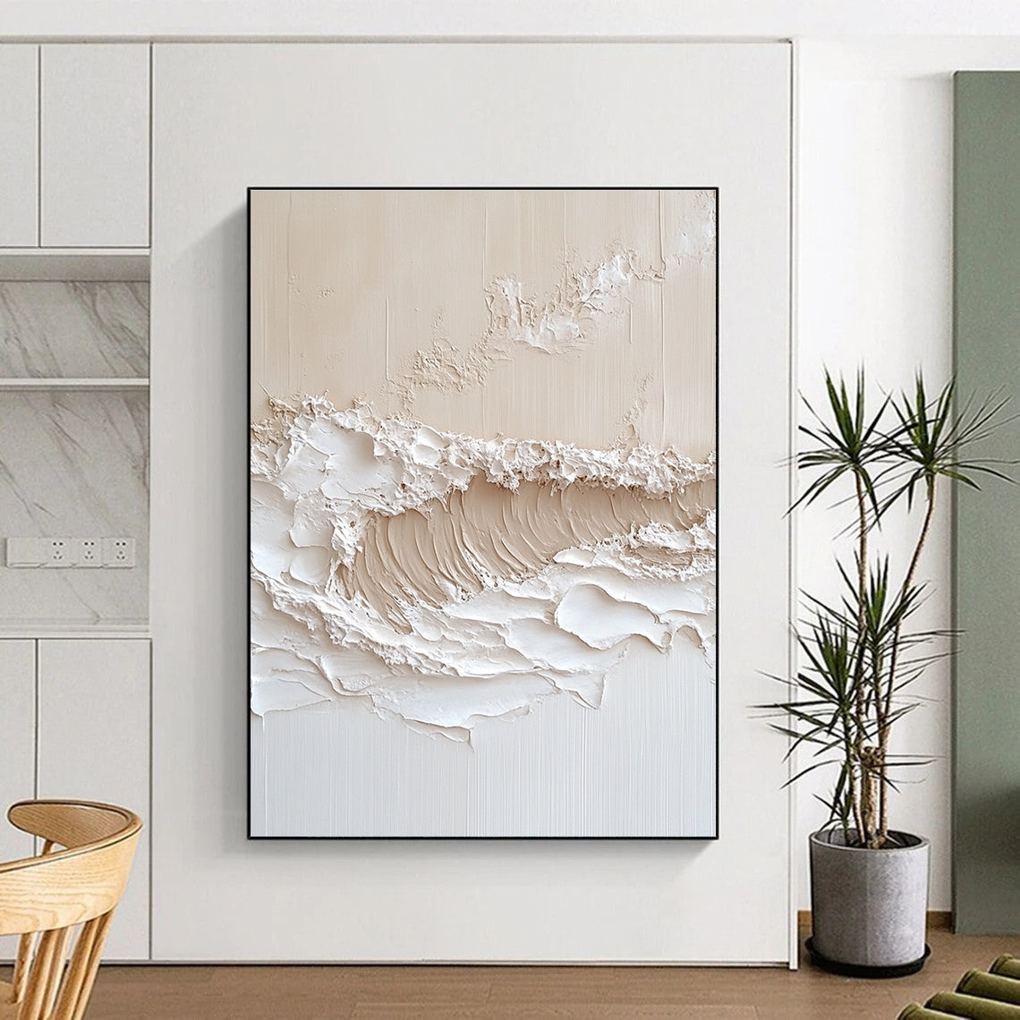 Textured Wave Art for Coastal Home Office & Spa Relaxation Area STSC1212
