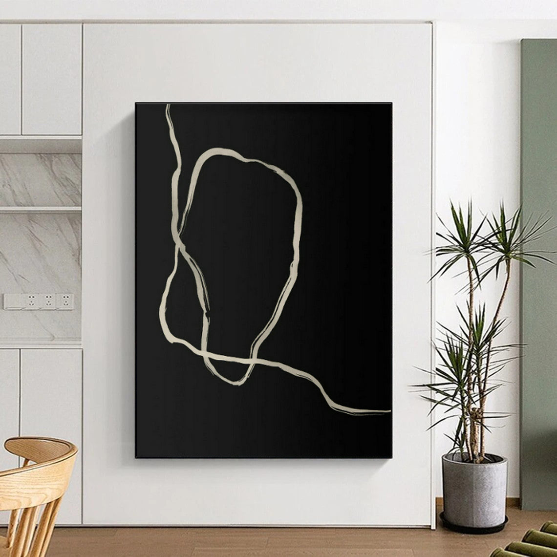 Black - Line Abstract Art for Living Room & Bedroom DLZ0516