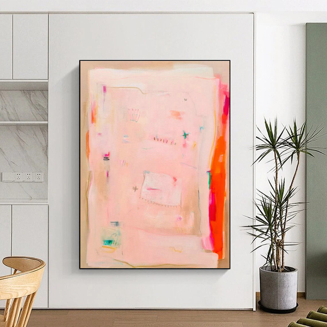 Pink - Toned Minimalist Art for Scandinavian - Style Nurseries DLZ0105