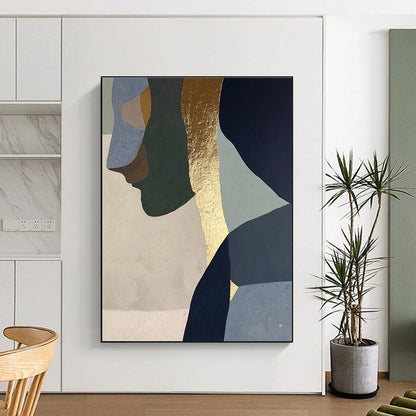 Abstract Geometric Faces with Gold Accent for Modern Home & Art - Centric Salon STSC756