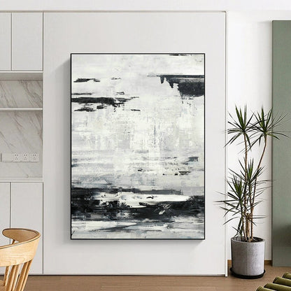 Gray - White Abstract Texture Art for Industrial Office & Art Gallery Corridor DLZ2077