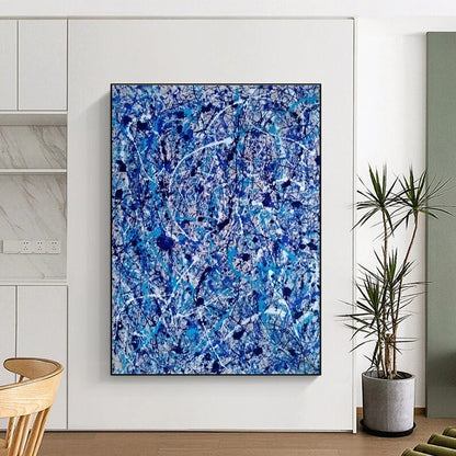 Blue Splash Abstract Art for Modern Office Lobby & Art - Inspired Café DLZ2260