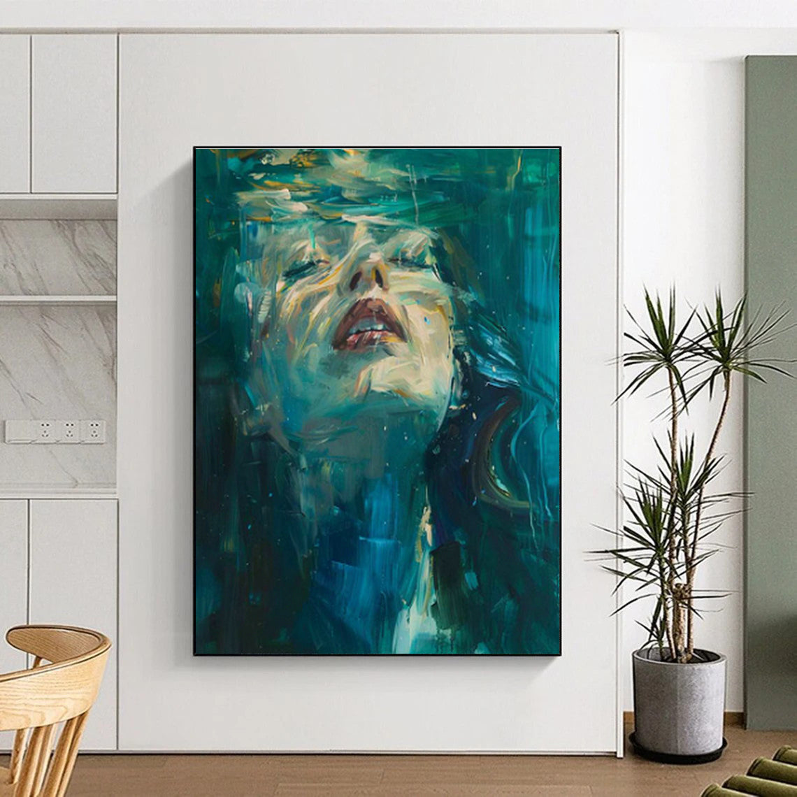 Underwater Portrait Abstract Art for Bedroom & Spa Retreat DLZ1190