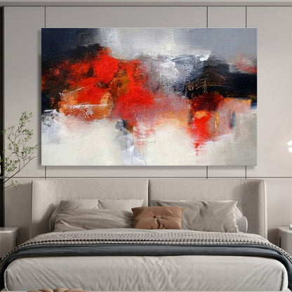 Red - Grey Blend Abstract Art for Sophisticated Office DLZ2814