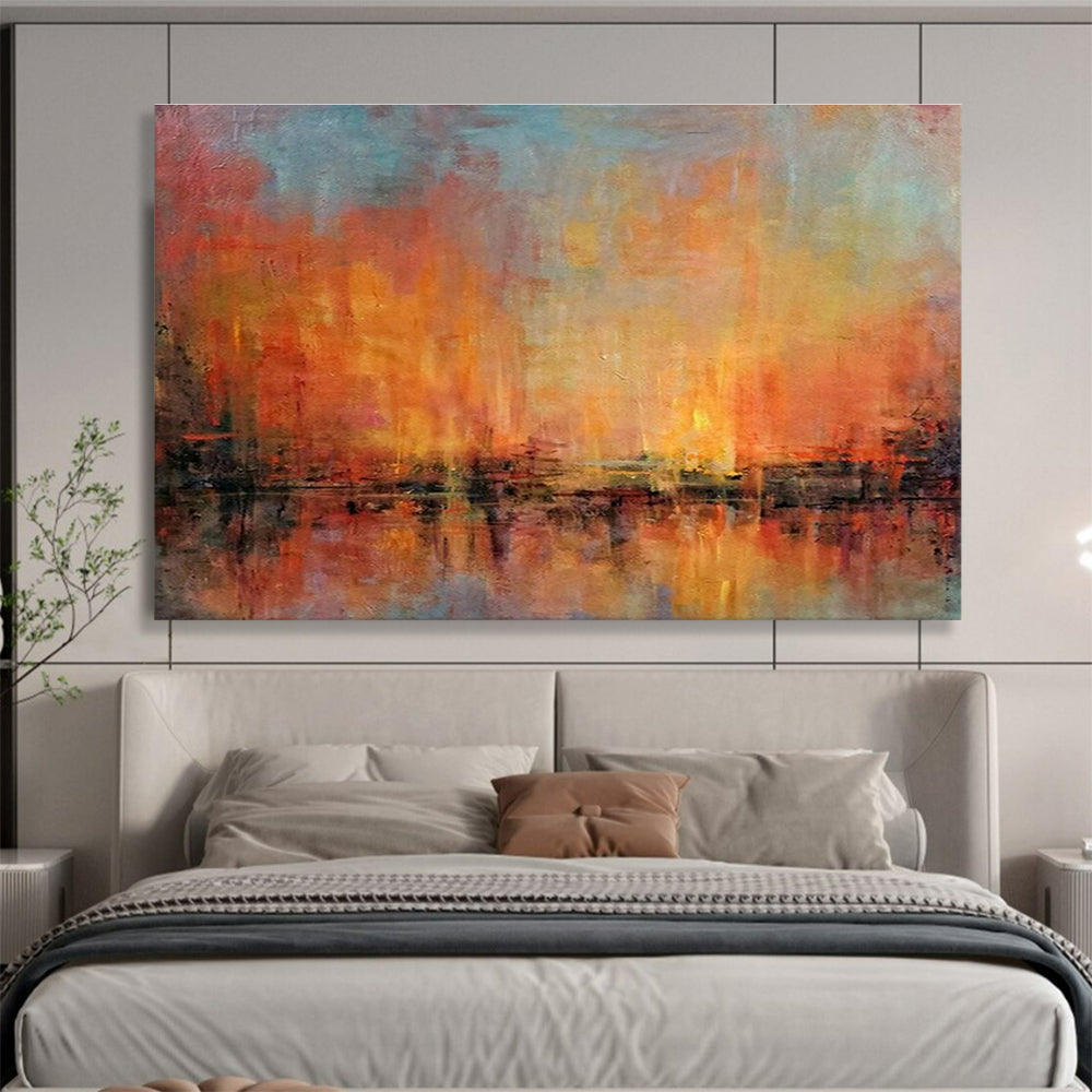 Orange - Red Sunset Abstract Art for Relaxing Balcony DLZ2770