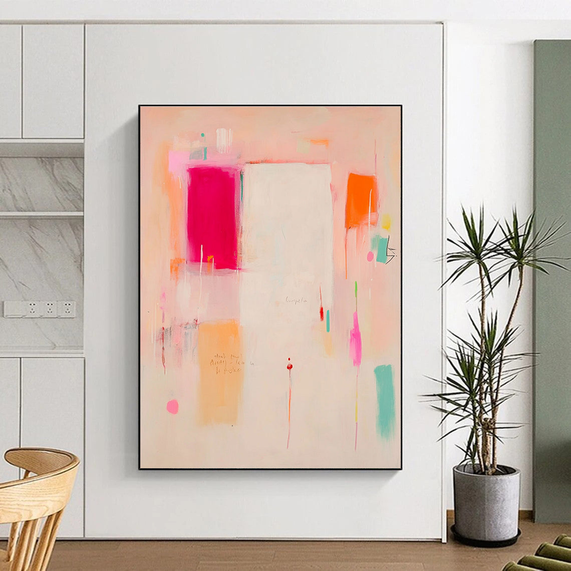 Light Pink Abstract with Text for Art - Loving Home & Creative Writing Studio STSC809