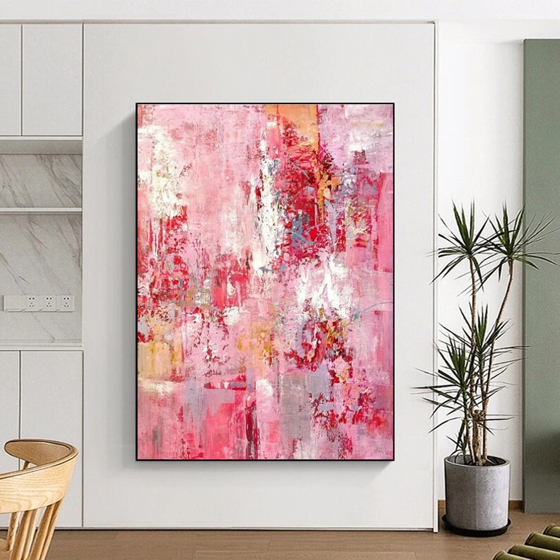 Pink Abstract Art for Bedroom & Entryway DLZ0314