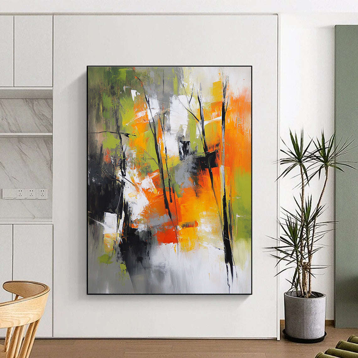 Colorful Abstract Forest Scene for Nature - Lover’s Home & Art - Filled Café STSC759