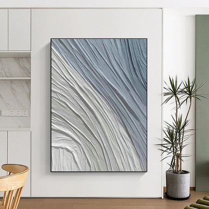 Light Blue Wrinkled Abstract Art for Bedroom & Study DLZ0580