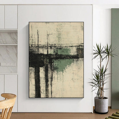 Monochromatic Bridge Abstract for Minimalist Home & Black - and - White Themed Café STSC658