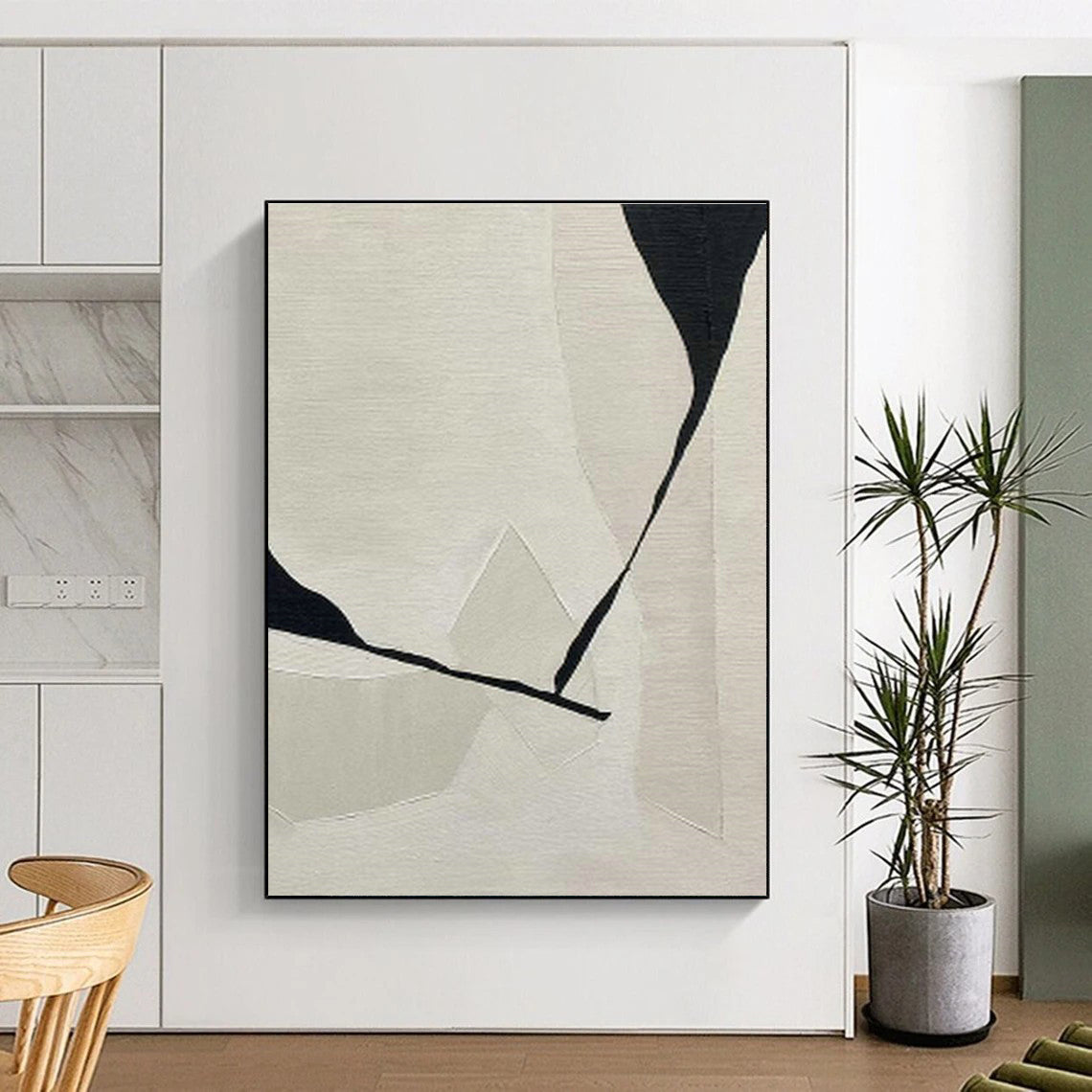 Black - White Geometric Abstract Art for Modern Office Meeting Rooms DLZ0240