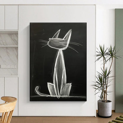 Chalk Cat Drawing for Playful Kids’ Room & Urban - Style Loft STSC1184