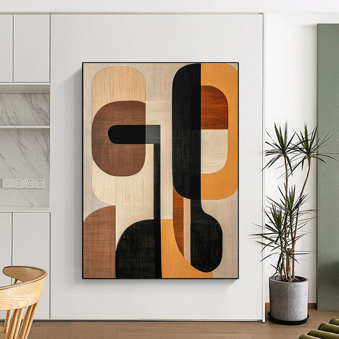 Geometric Patchwork Abstract Art for Mid - Century Home & Design Showroom DLZ1249