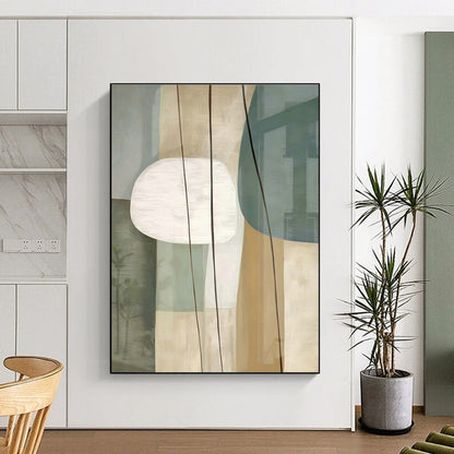 Light Green Geometric Abstract Art for Contemporary Café & Design Studio DLZ1952