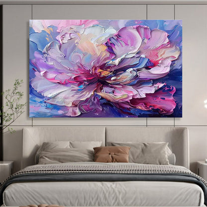 Impasto Pink - Purple Flower Art for Romantic Bedroom Accent DLZ3065