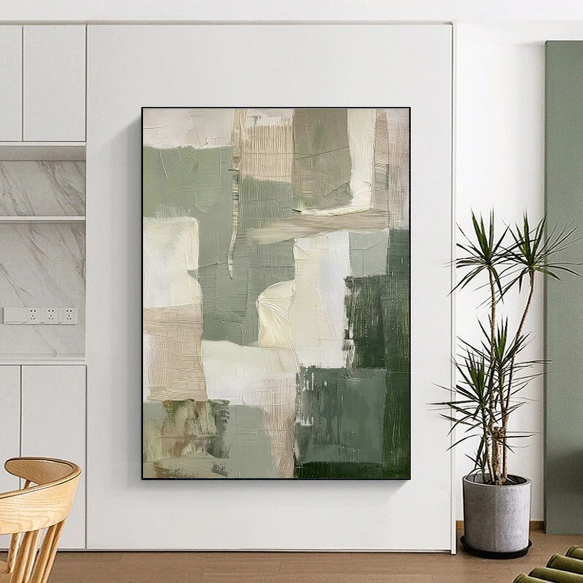 Gray - White Abstract Blocks Art for Minimalist Hotel Lobby & Art - Inspired Home Office DLZ0709