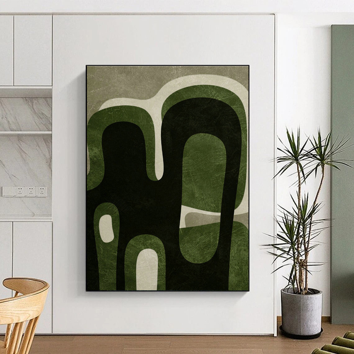 Organic Green Abstract Art for Bohemian Nursery & Garden - Themed Retail DLZ1388