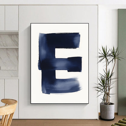 Blue Brushstroke "E" Art for Modern Nursery & Typography - Themed Exhibition STSC1096