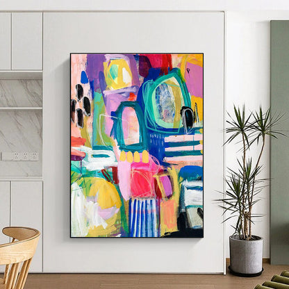 Colorful Geometric Art for Modern Coworking Space Break Areas DLZ0093
