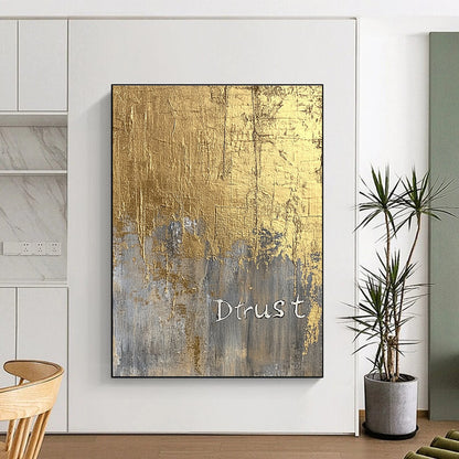 Gold and Gray “Dtrust” for Modern Office Reception & Sophisticated Home Study STSC1003