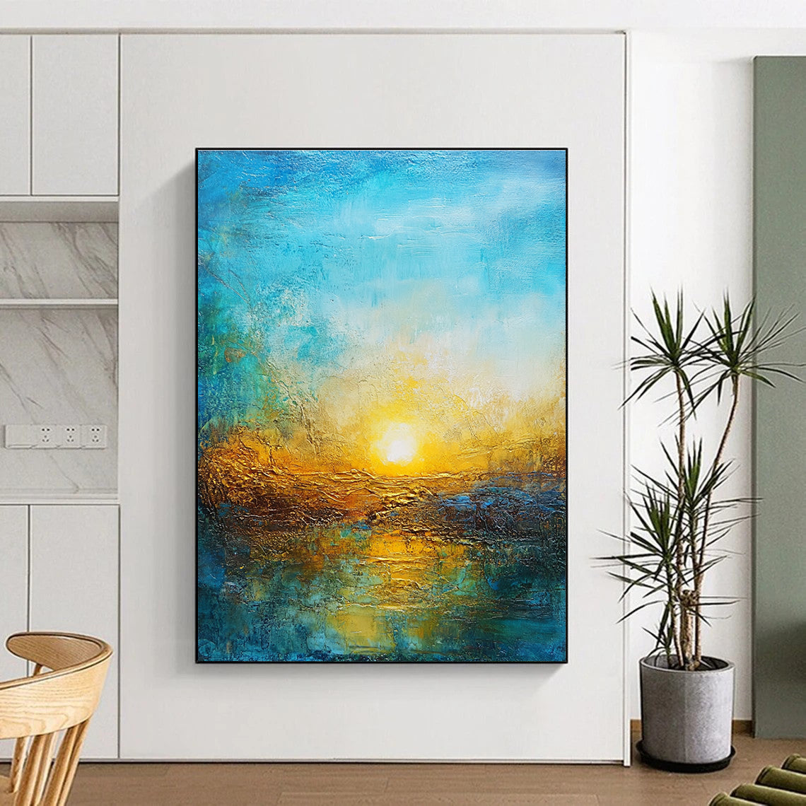 Textured Sunset Landscape for Coastal Home Living Room & Beach Resort Spa STSC200