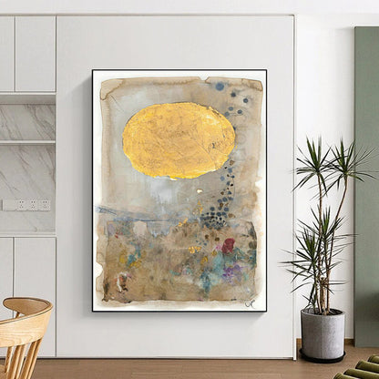 Gold - Brown Abstract Art for Luxury Hotel Spa Waiting Rooms DLZ0079