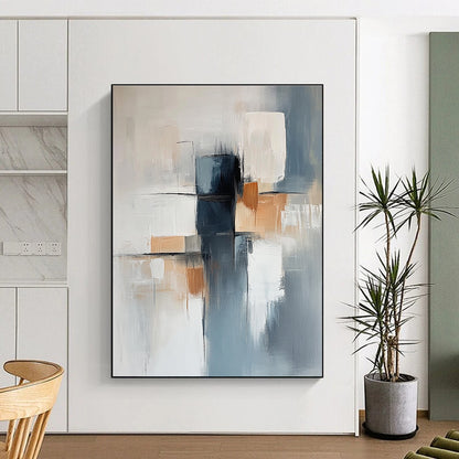 Grey and Beige Geometric Abstract for Minimalist Living Room & Modern Office STSC400