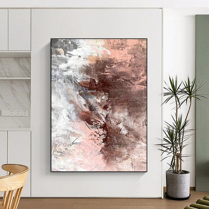 Pink - Brown Abstract Art for Feminine - Themed Boutique Dressing Rooms DLZ0022