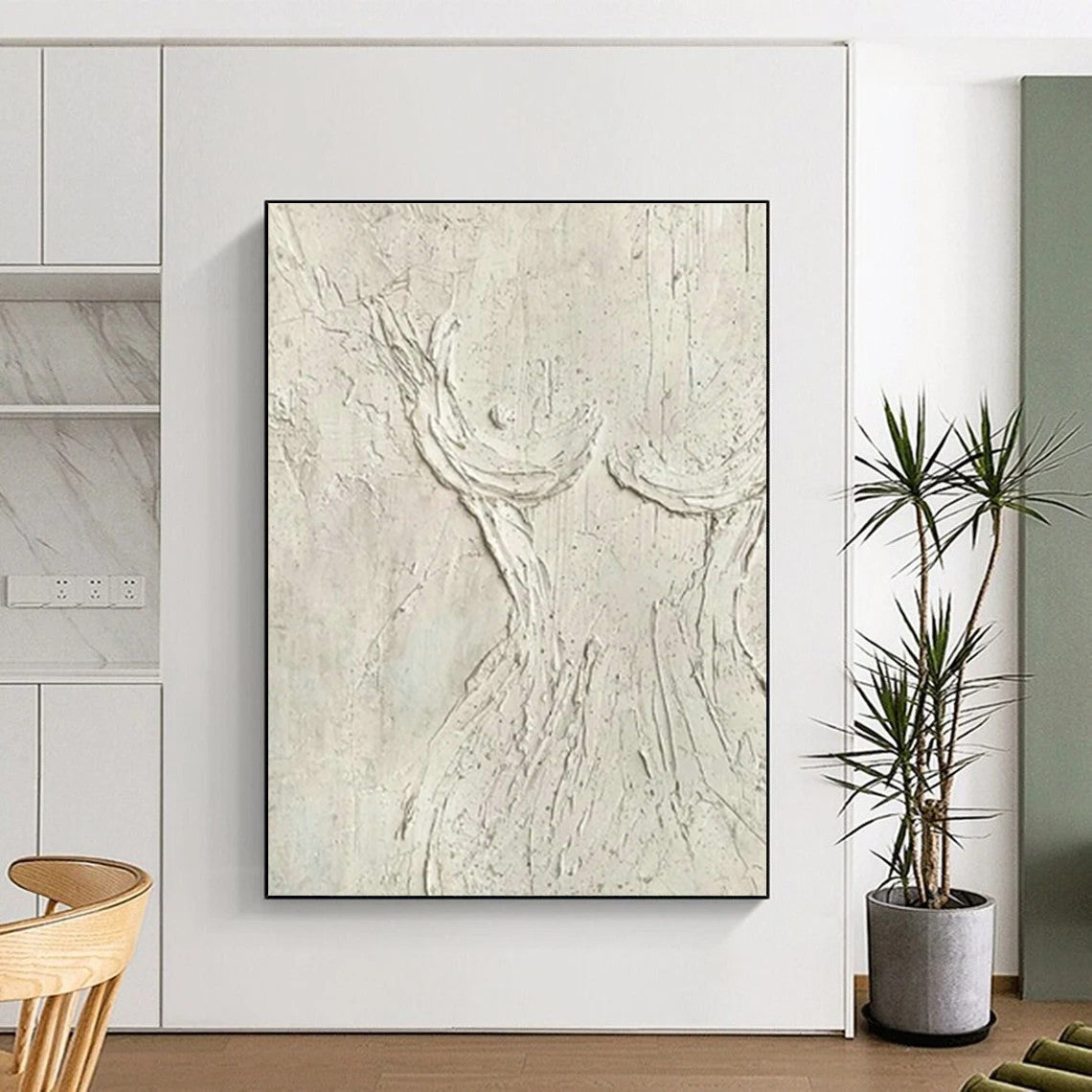 White Relief Tree Shadow Art for Scandinavian - Style Nursery & Nature - Lover’s Reading Nook DLZ0996