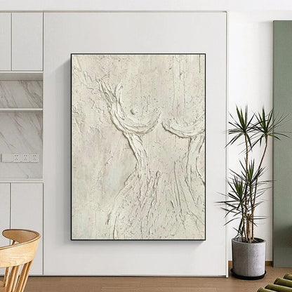 White Relief Tree Shadow Art for Scandinavian - Style Nursery & Nature - Lover’s Reading Nook DLZ0996