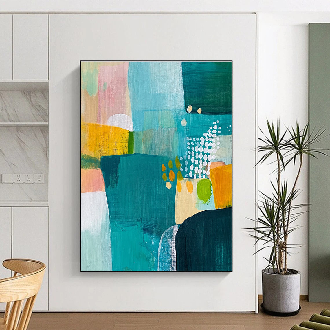 Colorful Geometric Abstract for Eclectic Home Office & Vibrant Retail Space STSC608