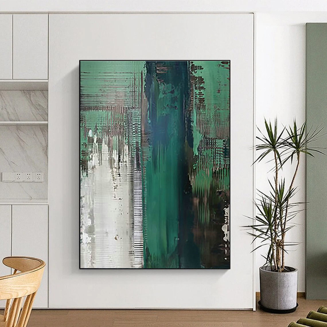 Green - Gray Abstract Art for Modern Office & Industrial - Style Loft DLZ0674