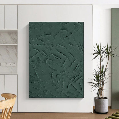 Deep Green Textured Art for Rustic Cabin & Spa Lounge DLZ0670