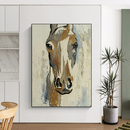Horse Head Painting for Equestrian Home Library & Art - Loving Living Room DLZ2103