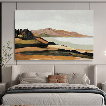 Minimalist Landscape Oil Painting for Modern Scandinavian Living Rooms DLZ3113