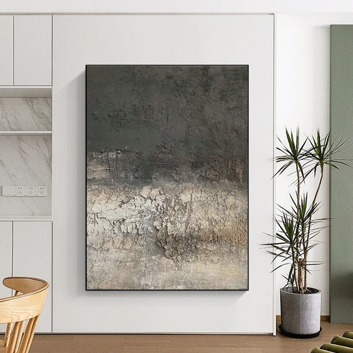 Gray - Brown Textured Art for Industrial Loft & Art Gallery Installation DLZ1844