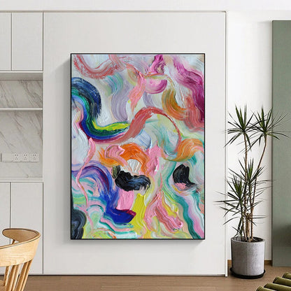 Colorful Flowing Abstract Art for Bohemian Living Room & Creative Studio DLZ0780