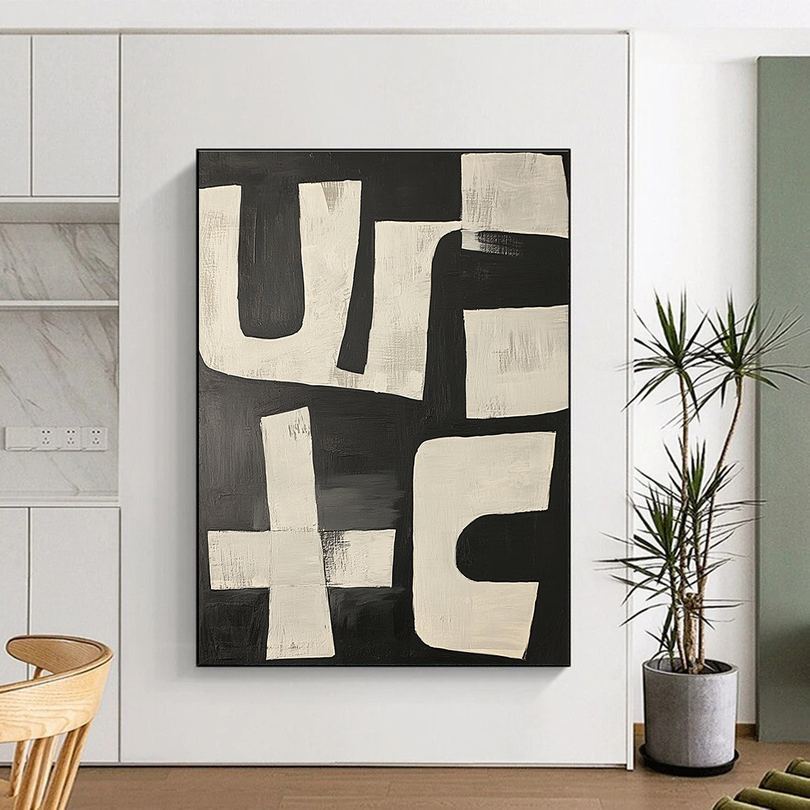 Black and White Abstract Shapes for Minimalist Gallery & Modern Office Waiting Area STSC1133