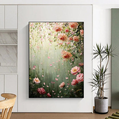 Romantic Floral Waterfall Art for Wedding Venue Lounge & Feminine Boudoir DLZ2253