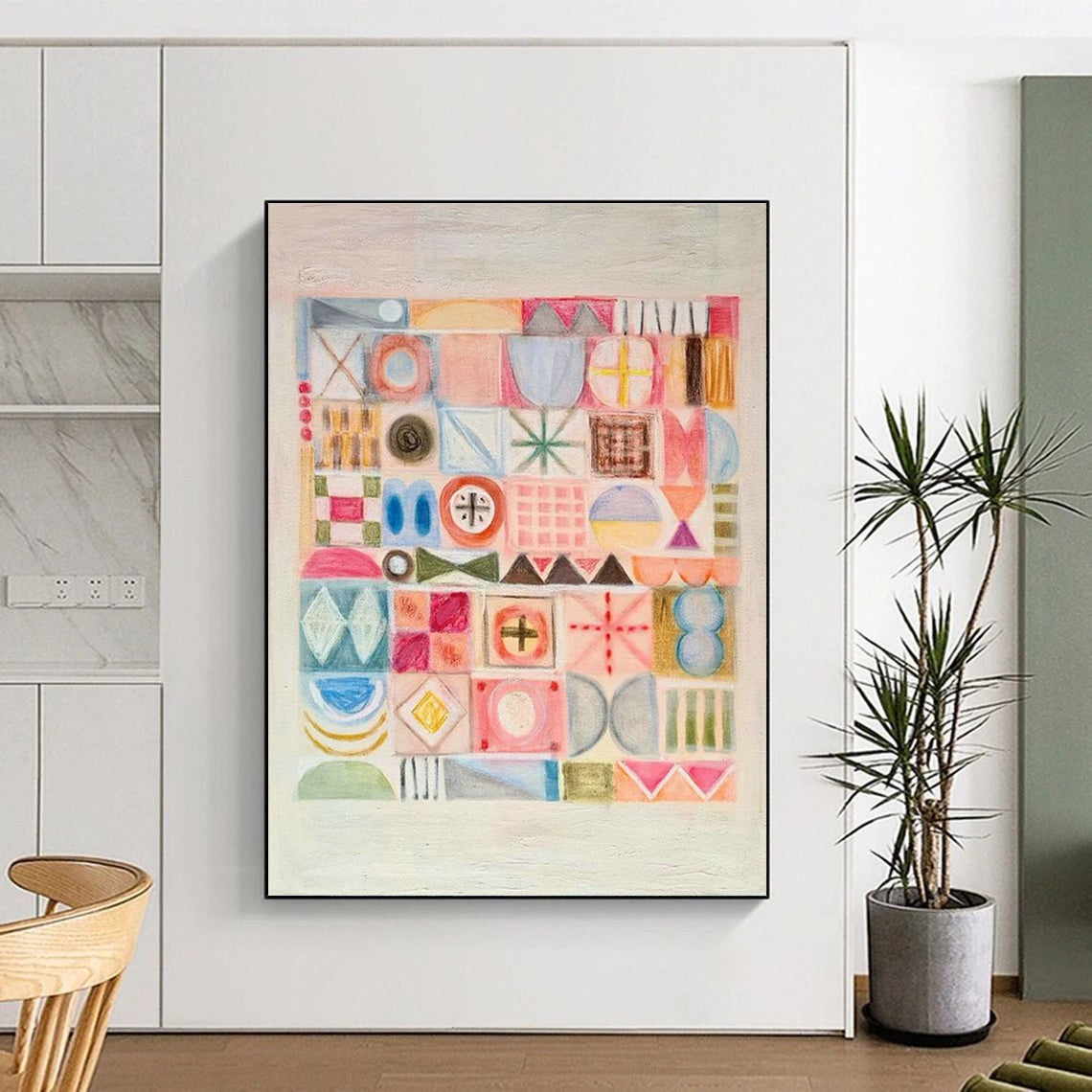 Geometric Pattern Art for Modern Office Breakout Spaces DLZ0140
